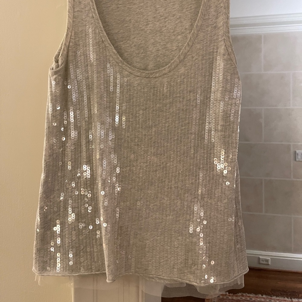 J crew sequin tank top size small